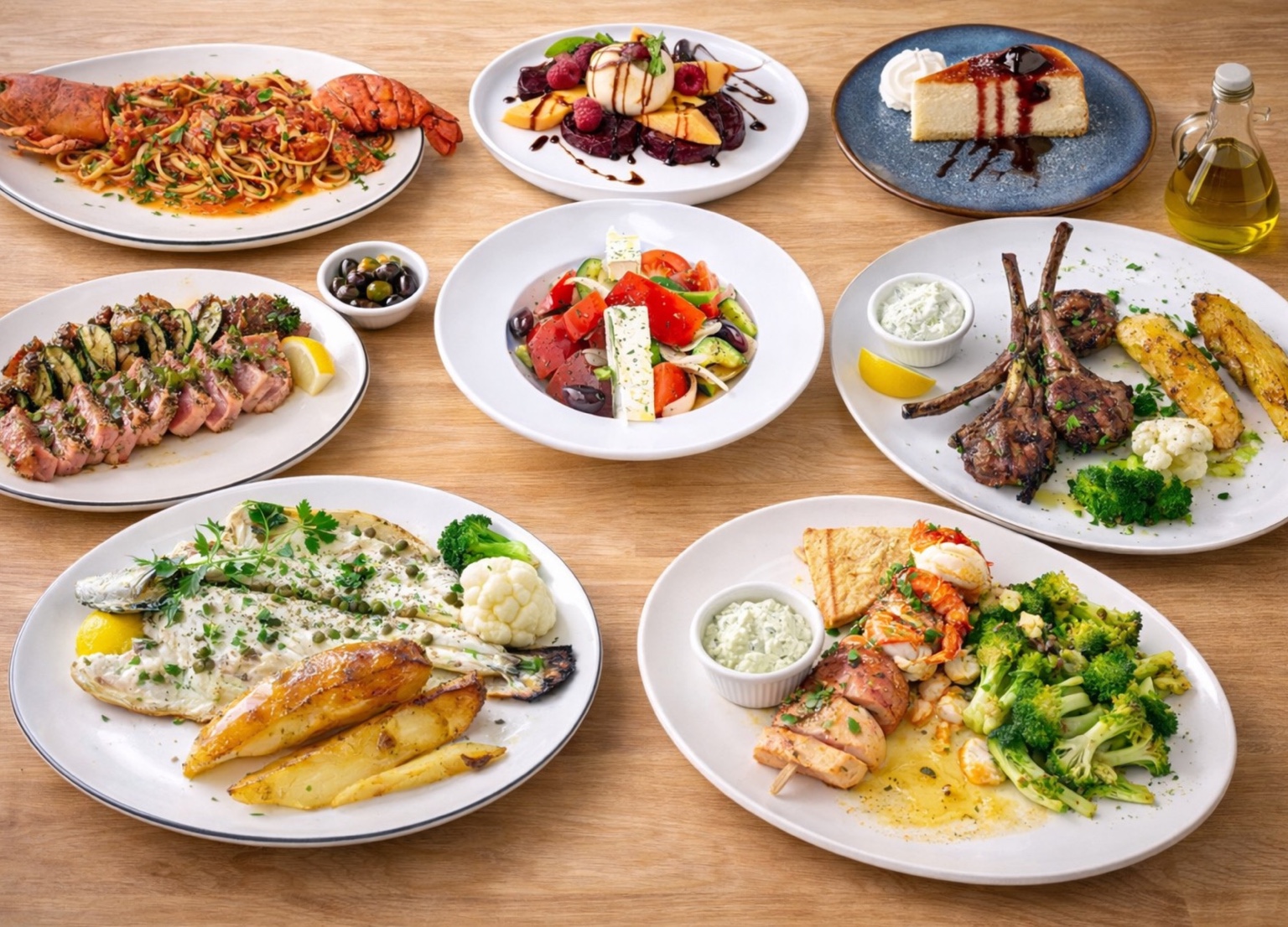 A selection of Blue Waters Mediterranean dishes